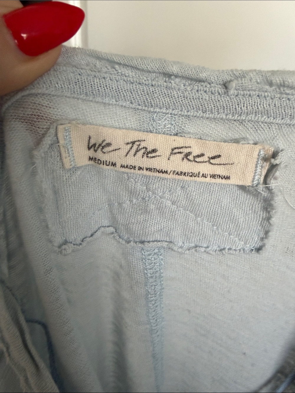 Free People Light Blue Long Sleeve Tee - Picture 4 of 5